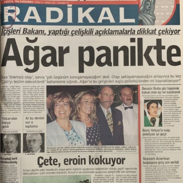 Radikal gazetesinin Susurluk dönemindeki bir haberi